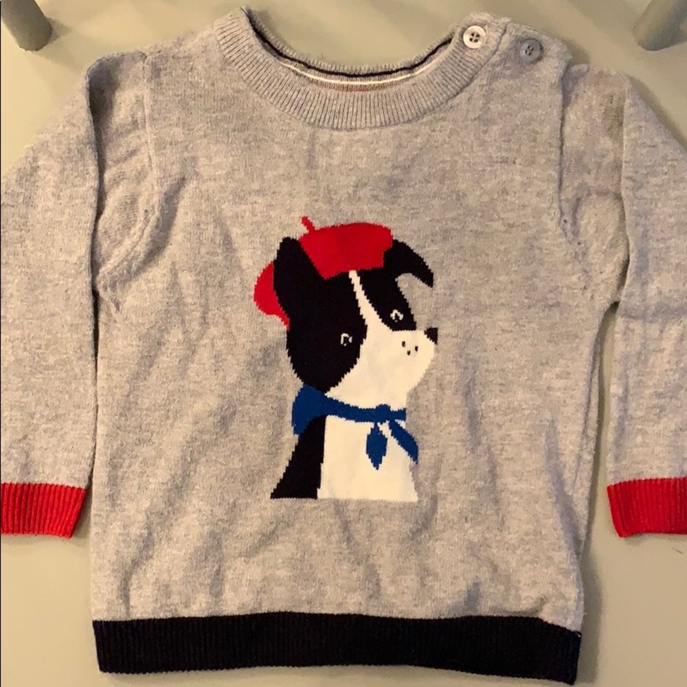 Jacadi Intarsia dog sweater